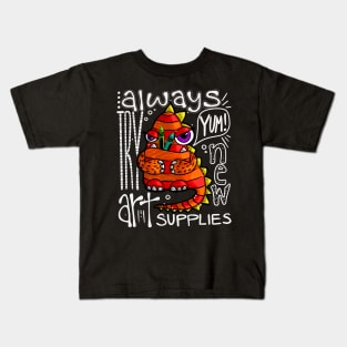 Try New Art Supply Creature Eats Crayon Kids T-Shirt